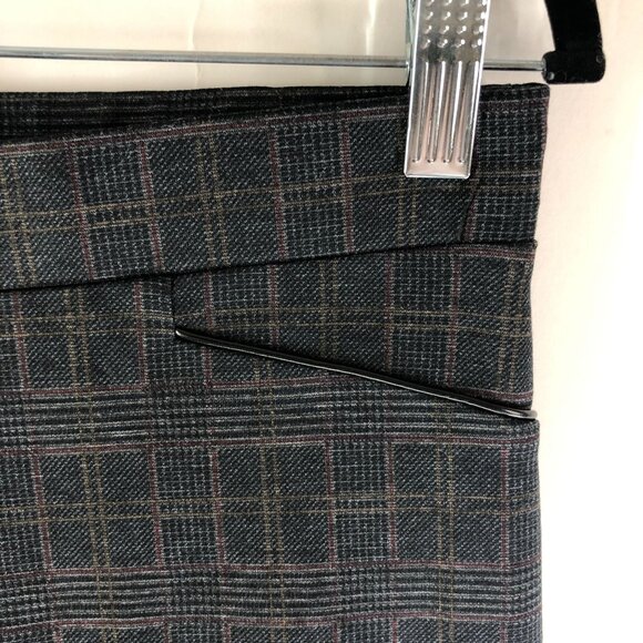 89th + Madison Womens Pull On Dress Pants Skinny Plaid Stretch Gray M - Picture 2 of 4
